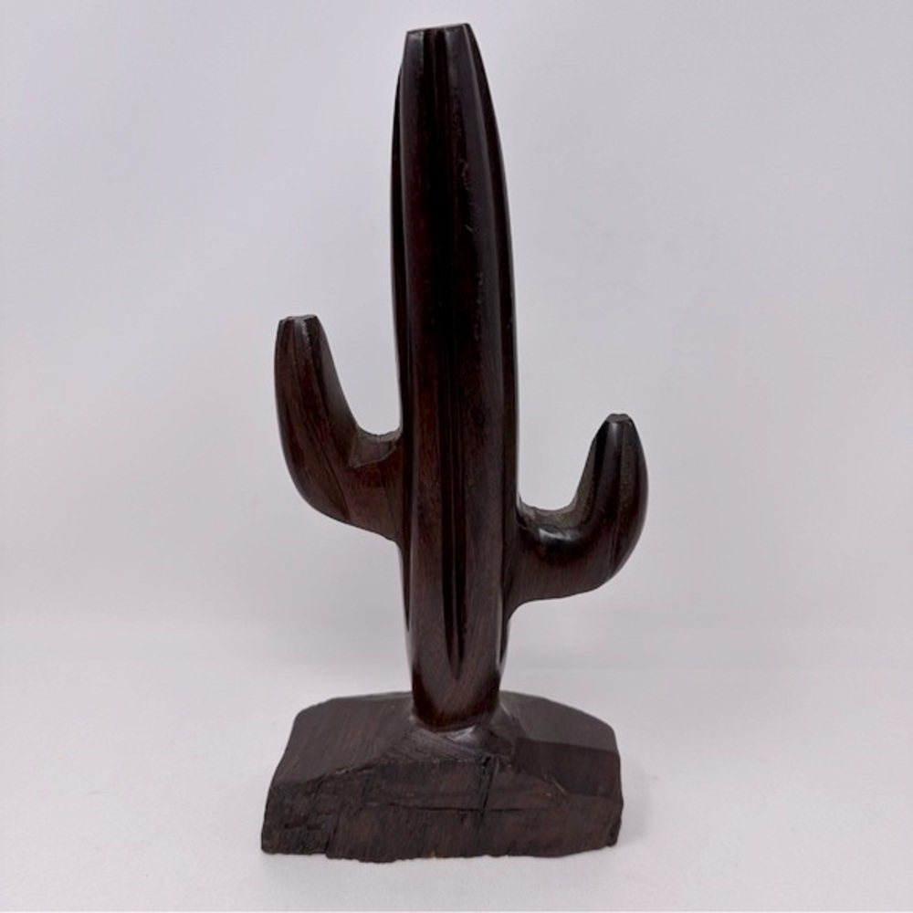 Vintage Brown Cactus Sculpture